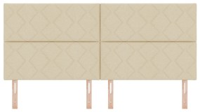 Cabeceira Design de Blocos de Diamante Creme 200 cm Tecido