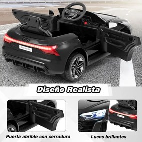 Carro elétrico para crianças Audi RS E-tron GT Licenciado 12V com controlo remoto e luzes LED 104 x 58 x 41 cm Preto