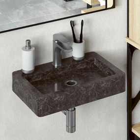 Lavatório de parede 38x24x6,5 cm mármore preto