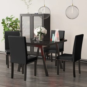 vidaXL Cadeiras de jantar 4 pcs PVC preto