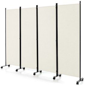 Divisória de ambiente com 6 painéis e 6 pés de altura sobre rodas - preta