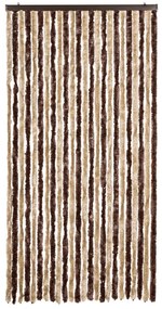 Cortina anti-insetos 100x220 cm chenille bege e castanho claro