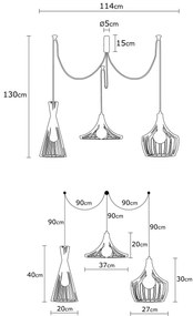 Candeeiro de Teto Mezopotamya – Preto – 114 cm de Diâmetro x 130 cm de
