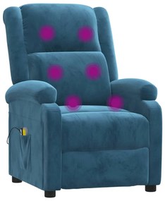 Poltrona de massagens elétrica veludo azul