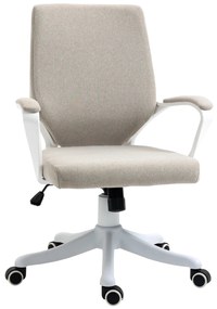 Vinsetto Cadeira de Escritório Ergonómica Giratória e com Altura Ajustável e Suporte Lombar 62x69x92-100 cm Bege