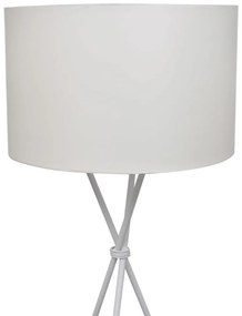 Candeeiro de chão suporte alto com abajur branco