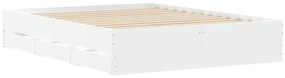 Estrutura de cama c/ gavetas 150x200cm derivados madeira branco