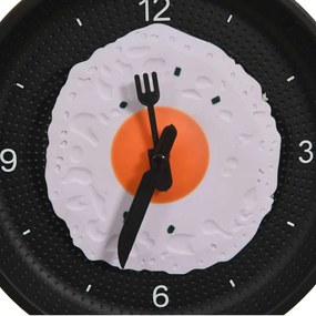 Relógio de parede com design frigideira e ovo estrelado 18,8 cm