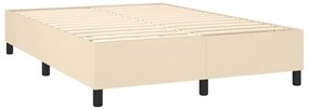 Cama box spring c/ colchão e LED 140x200 cm tecido cor creme