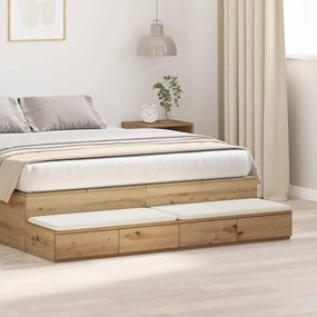 vidaXL Camas de armazenamento Carvalho Artisan 160x36,5x16,5 cm Madeira desenvolvida