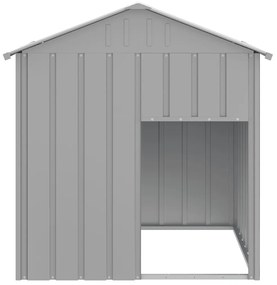 Casota para cães com telhado aço galvanizado cinzento-claro