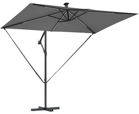 Guarda-sol de Bananeira Cantilever Antracite 294 x 200 x 254 cm