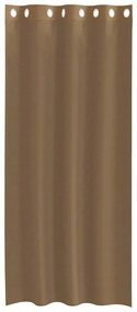 Cortinas de voile com ilhós 2 pcs castanho-claro