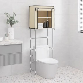 343142 vidaXL Estante de arrumação para sanita 2 prateleiras ferro cor creme