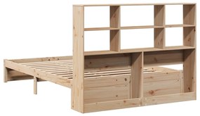 Cama com estante sem colchão 150x200 cm pinho maciço