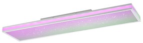 Candeeiro de teto retangular branco com LED RGBW e controlo remoto - Trafalgar Moderno