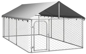 171499 vidaXL Canil de exterior com telhado 400x200x150 cm
