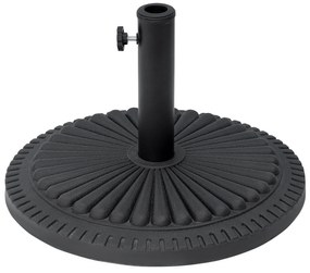 Outsunny Base para Chapéu de Sol Suporte para Chapéu de Sol para Mastros de 35mm/38mm/48mm para Terraço Jardim Exterior Ø49x32 cm Preto