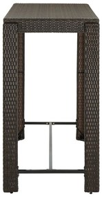 7 pcs conjunto de bar p/ jardim com almofadões vime PE castanho