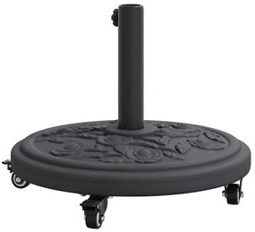 Base de Parasol com Rodas pra Postes de Ø38-48 mm, 13 kg, Redonda