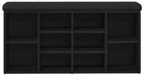 Banco de Armazenamento vidaXL Madeira de Carvalho Preto 100x30x48 cm