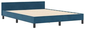 Cama vidaXL Azul Escuro 160x200 cm Veludo