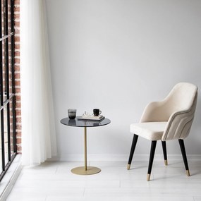 Mesa Auxiliar Chill-Out – Dourado e Cinzento Escuro – 50x50x50cm
