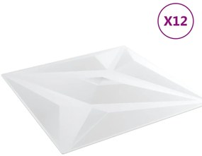 Painéis de parede 12 pcs 50x50 cm 3m² XPS estrela branco