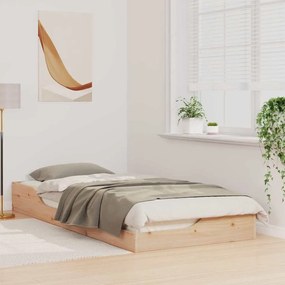 Estrutura de cama de chão Castanho 90 x 210 cm
