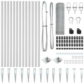 Conjunto de Cercas Conjunto de 2 Aço Galvanizado 25 x 0.5 m