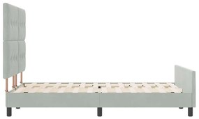 Cama vidaXL Cinza Claro 160x200 cm Veludo