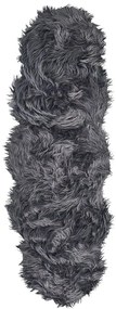 Tapete tipo pele de ovelha cinzento escuro 180 x 60 cm MAMUNGARI Beliani