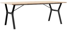 Mesa de jantar estrutura X 200x100x75,5 cm pinho/aço