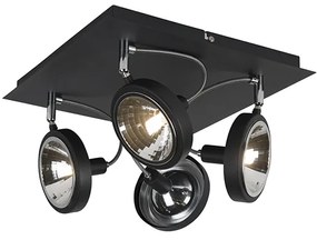 Projetores de design preto 4-luzes ajustáveis - Nox Moderno
