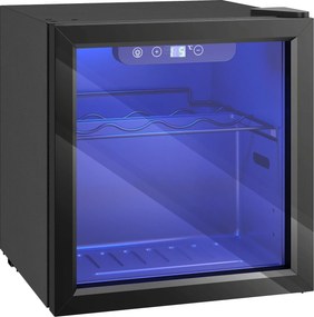 HOMCOM Vinoteca Frigorífico para Vinhos com Capacidade de 36 L Temperatura Ajustável 4-16℃ Porta de Vidro Luz LED Preto | Aosom Portugal