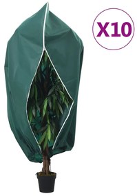 vidaXL Coberturas para plantas com fecho 10 pcs 70 g/m² 1,2x1,8 m
