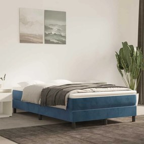 vidaXL Colchão de molas ensacadas 120x210x20 cm veludo azul-escuro