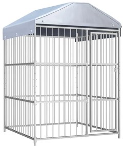 Canil de exterior com telhado 150x150x200 cm