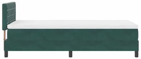 Cama Box Spring vidaXL com Colchão e LED Verde Escuro 90x200 cm Veludo