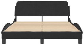Estrutura de cama sem colchão 140x200 cm veludo preto