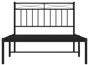 Estrutura de cama com cabeceira 107x203 cm metal preto