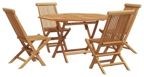 vidaXL Conjunto de Jantar para Jardim 5 pcs Castanho