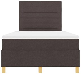 Cama Box com Colchão Castanho Escuro Cama Pequena de Tecido