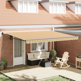 vidaXL Toldo Retrátil Automático Listras Multicoloridas 450x300 cm