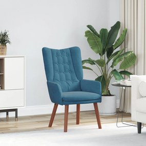 Poltrona Relaxante em Veludo Azul