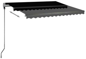 Toldo automático com LED e sensor de vento 300x250 cm antracite