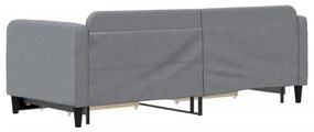 Sofá-cama c/ gavetão e gavetas 80x200 cm tecido cinzento-claro