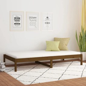 820415 vidaXL Sofá-cama 90x200 cm madeira de pinho maciça castanho mel