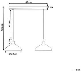 Candeeiro de teto para 2 lâmpadas em madeira preta CHEYYAR Beliani