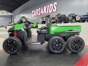 Camião elétrico infantil para crianças 3 a 6 anos, 24V, 2 Lugares Farmer Pneus Borracha Verde